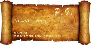 Pataki Ivonn névjegykártya